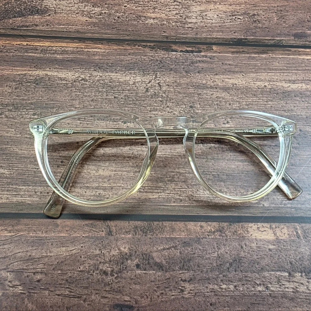 Warby Parker Haskell 500 Clear Crystal Round Eyeglasses Frames 49-22-145 Womens